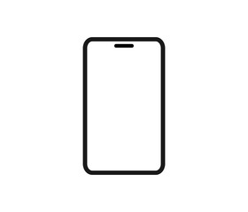 Simple mobile phone frame outline icon on transparent background for app mockups, UI design, and overlays