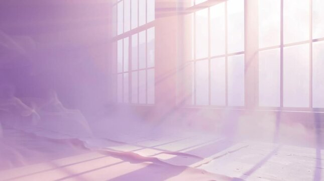 Mystical Haze in a Sunlit Space: A sun-drenched room, enveloped in a dreamy haze, offering a serene and ethereal atmosphere. The interplay of light and mist creates an enchanting and surreal ambiance.