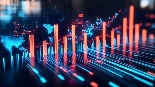 Digital display of global data visualization.