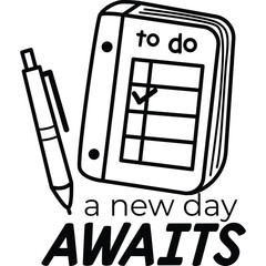 a vector of a to do list in black and white coloring
