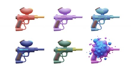 Colorful paintball guns