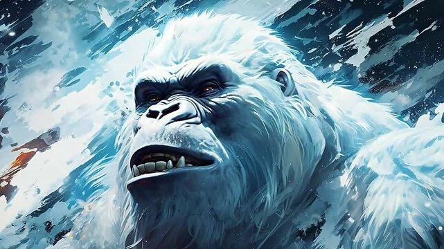 Galaxy Version of white gorilla world realistis,ai generative