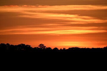 sunset over the river