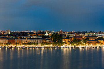 Fototapeta premium Stockholm city view on summer night.