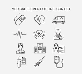 Medical icons vector set for health, business, and web design illustrations