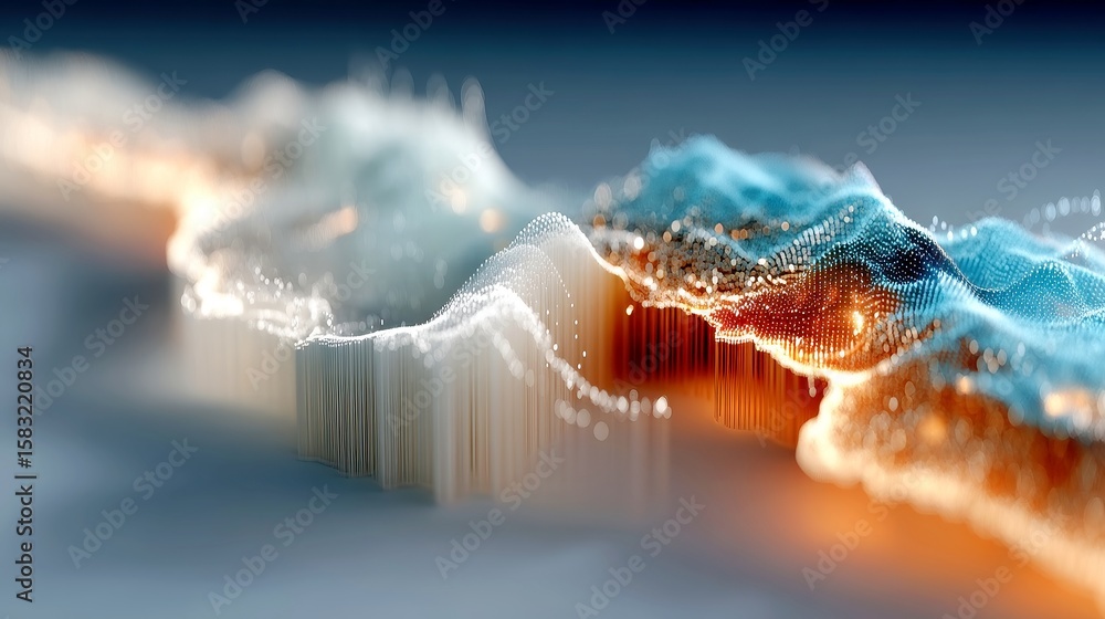 Poster global data flow, an abstract 3d visualization showcasing vibrant trails of data traffic connecting 