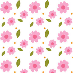 seamless pattern with flowers and leaves