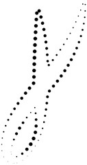 Fun dotted line doodle. Design with curve shapes