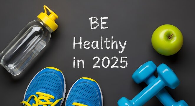  Chalkboard Message "Be Healthy in 2025