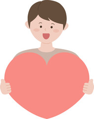 하트 든 사람