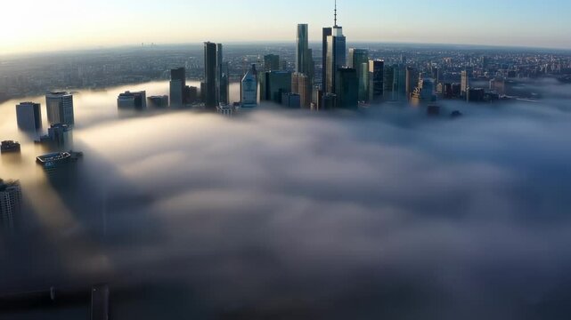 Cityscape panorama morning light