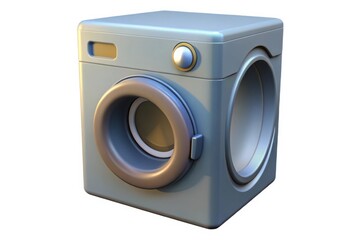 Ai generated image of a modern washing machine is isolated on white background in a studio shot