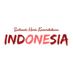 Selamat Hari Kemerdekaan Indonesia Typography Lettering