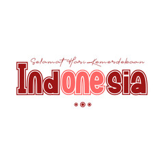 Selamat Hari Kemerdekaan Indonesia Typography Lettering
