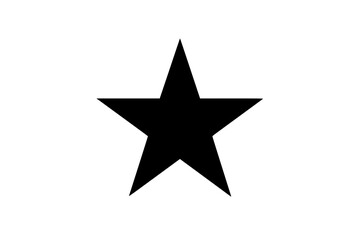 Bold Black Star Silhouette Isolated on White Background