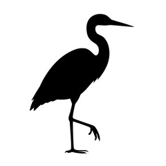 Fototapeta premium Silhouette of a graceful heron standing elegantly