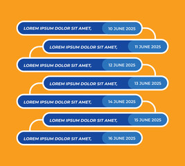Modern Horizontal Timeline Infographic with Blue Bars