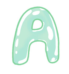 a cute water-inspired font and pastel blue illustration in PNG format. Perfect for summer designs, kids graphics, digital stickers, and ocean-themed projects,Font element