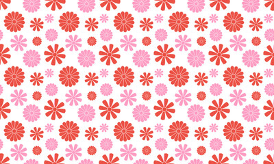 Cute Pink Japanese Cherry Blossom Seamless Vector Pattern for Stationery, Washi Paper, and Creative Paper Design
