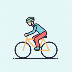 Obraz premium Cyclist in Helmet Minimal Illustration.eps