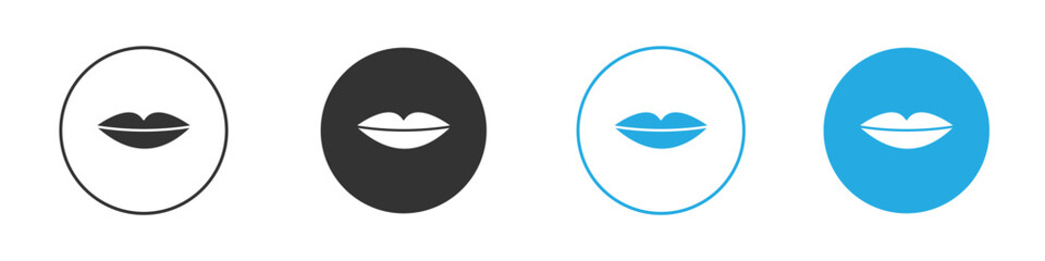 Obraz premium Thin lips icon, simple flat style, illustration, logo sign symbol pictogram template, for ui or ux.