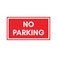 Flat design no parking icon with red prohibition mark