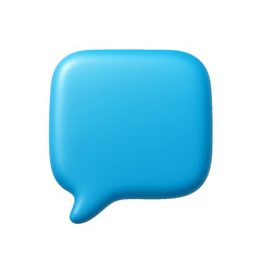 Isolated 3D Blue Speech Bubble Icon