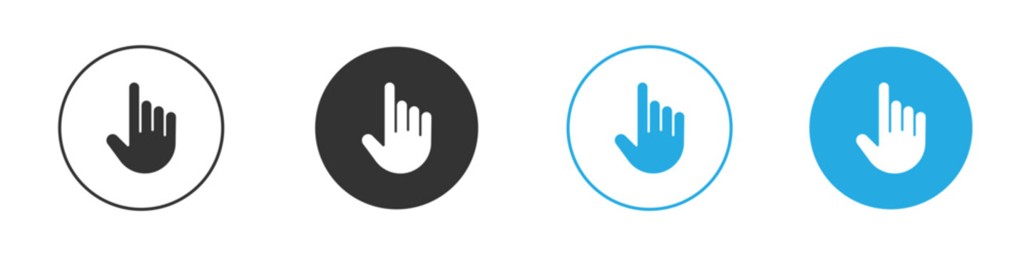 Pointing hand icon, simple flat style, illustration, logo sign symbol pictogram template, for ui or ux.