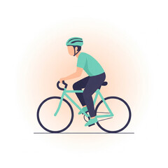 Fototapeta premium Flat Style Smiling Riding Bicycle 1 Illustration.eps