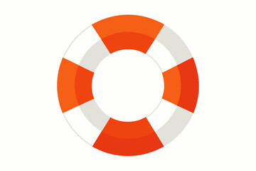 Bright Summer Holiday Lifebuoy on Clean White Background &ndash; Beach Safety Essential