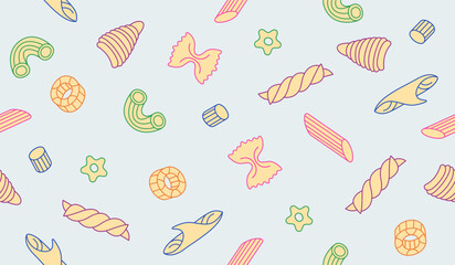 Cute pasta pattern background vector design