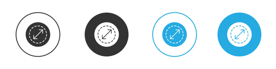 Diameter icon, simple flat style, illustration, logo sign symbol pictogram template, for ui or ux. © Surya