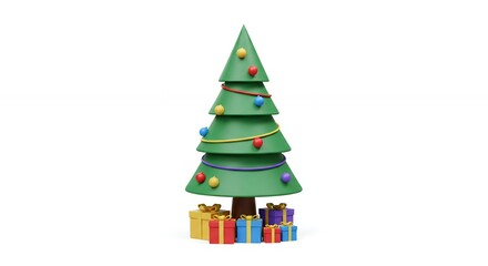 Colorful christmas tree illustration