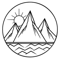 Sunlit Mountain Silhouettes