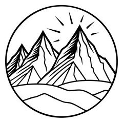 Sunlit Mountain Silhouettes