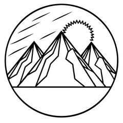 Sunlit Mountain Silhouettes