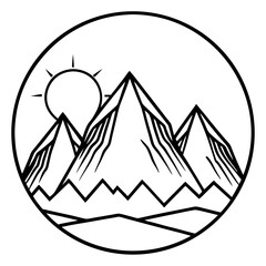 Sunlit Mountain Silhouettes