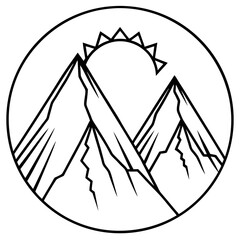 Sunlit Mountain Silhouettes