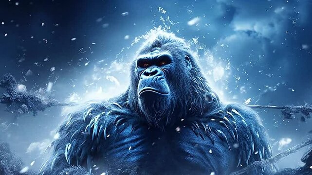 Galaxy Version of white gorilla world realistis,ai generative