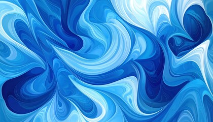 Fototapeta premium Abstract swirling blue and white paint