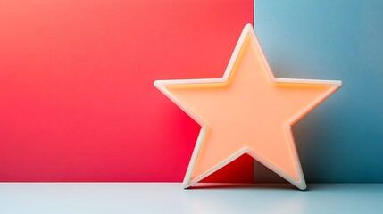 Obraz premium Light beige star on two-tone backdrop