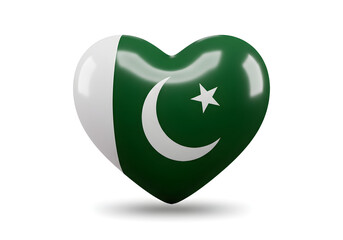 Pakistan Flag Heart Shape for National Celebrations | Patriotic Symbol of Pakistani Pride and Independence Day