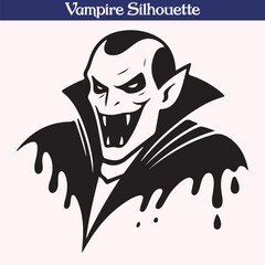 High quality vampire silhouette vector illustration design, Halloween character 