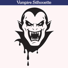 High quality vampire silhouette vector illustration design, Halloween character 
