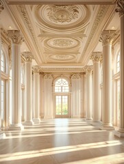 Architectural interior hall space