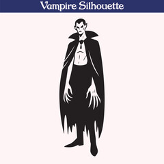 High quality vampire silhouette vector illustration design, Halloween character 