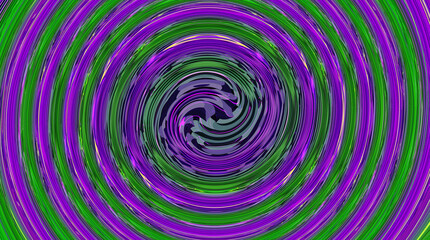 Neon green and purple pink swirl glitch circle abstract background. Innovation technology. Art trippy digital screen. Luxury round Backdrop. Template. Tech climate card. Mental Well-being. Vortex. VR
