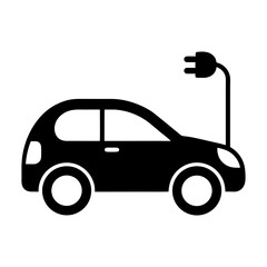 Minimal EV Charging Plug Icon – White Background Illustration.