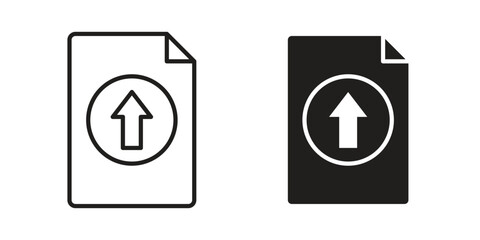 Upload file icon in flat and liner trendy style for app ui designs