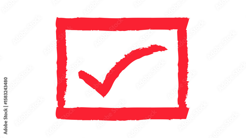 Aufkleber red check mark inside square isolated on transparent background